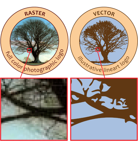raster and vector logo